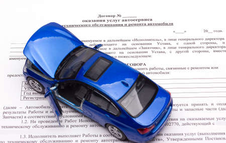 Car to service center on maintenance contract for repair and maintenance.の写真素材