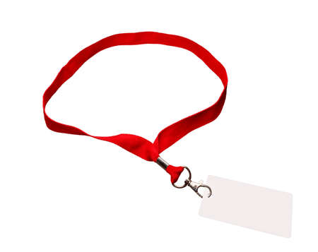 Ribbon in a circle with a badge, isolated on a white background.の写真素材