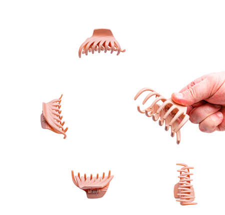 Hair clip for crocodile, Isolated on white background.の写真素材