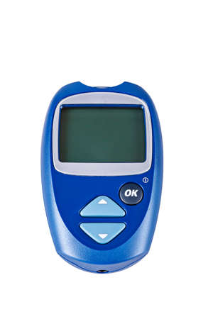 Blood glucose meter, isolated on white backgroundの写真素材