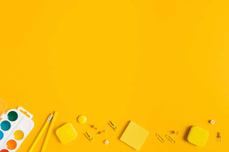 Advertising layout for school education. Becow composition with place for your text.