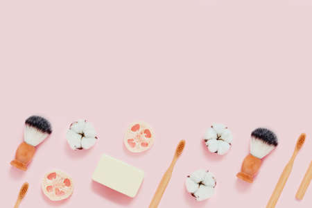 Ecological accessories for self care, horizontal picture.の写真素材
