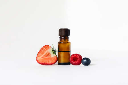 Essential fruit oil for peace of mind and happiness.の写真素材