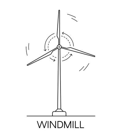 Windmill with lines indicating the direction of rotation.のイラスト素材