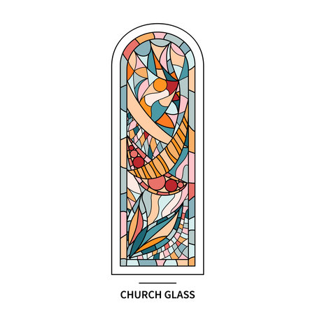 Stained glass window in a Church.のイラスト素材