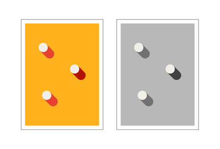 Bauhaus abstract vertical posters with three cylinders.のイラスト素材