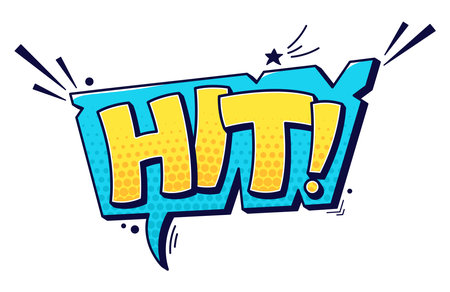 Speech bubble Hit. Vector color cartoon illustration in pop art style.のイラスト素材
