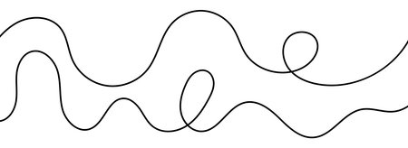 One unbroken curling and crossing black line.