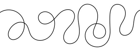 A playful single continuous line squiggle cable in one smooth, black stroke.