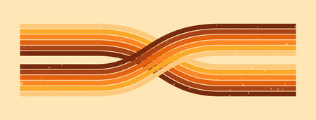 Banner with groovy rainbow stripe explosion with 70s vibes.