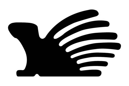 Abstract black figure porcupine in a vector on a white background.のイラスト素材