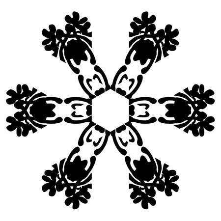 Beautiful creative snowflake for web images in black and white.のイラスト素材