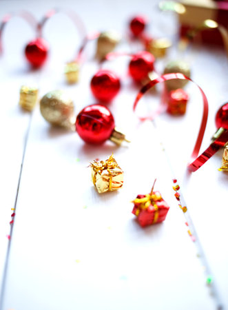 small boxes with gifts in sequins. happy new year concept.の写真素材