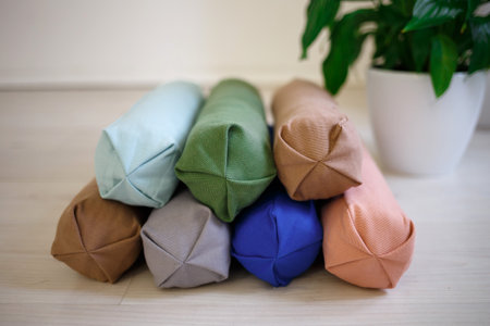 multicolored sports rollers for back and neck massage.の写真素材