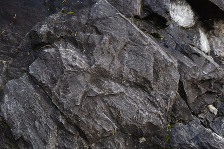 texture of black natural marble, close-up shot.