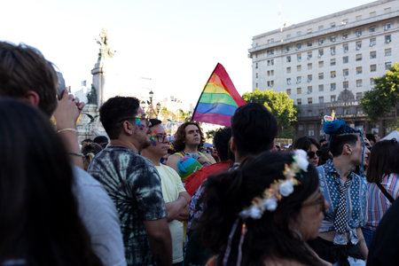 LGBTQ Pride March, National Congress, Buenos Aires, Argentina, November 4, 2023のeditorial素材