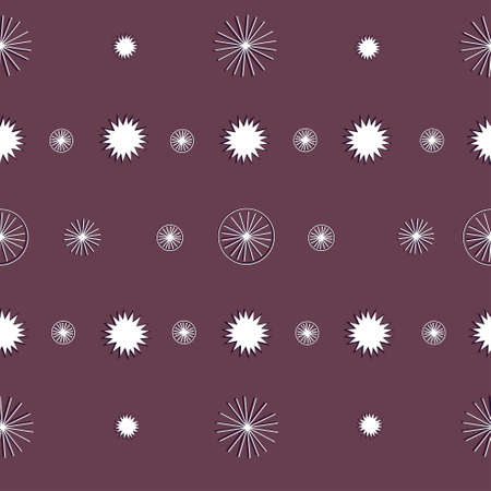 Vector seamless pattern on a winter theme. Snowflakes and stars of different shapes and sizes. Festive Christmas illustration.のイラスト素材