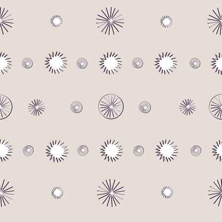 Seamless pattern on a winter theme. Snowflakes and stars of different shapes and sizes. Festive Christmas illustration.の写真素材