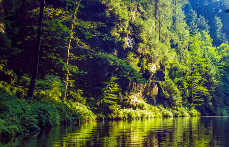 View of lake at Czech, Switzerlandの写真素材