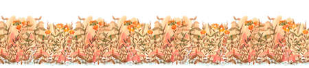 abstract orange grass highlighted on whiteの写真素材