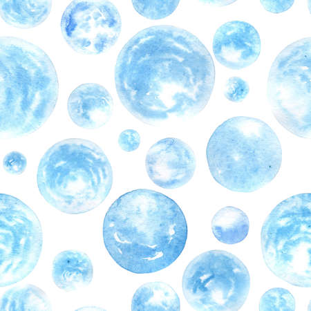 bubble hand drawn watercolor seamless patternの写真素材