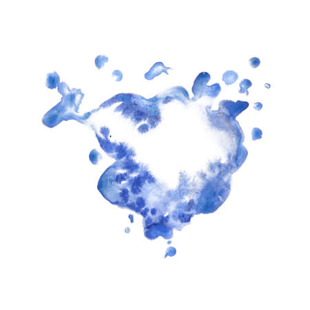 blue watercolor paint stroke backgroundの写真素材