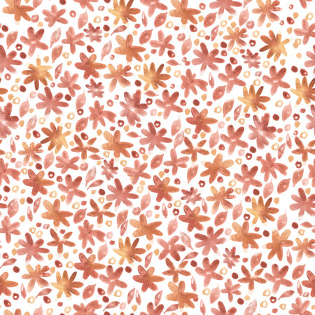 Small Floral Seamless Pattern with Cute Wildflowers.Colorful seamless pattern with tiny flowers. simple watercolor floral drawing. setの写真素材