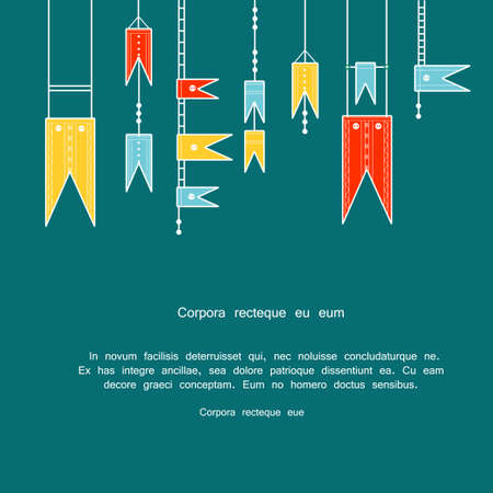 Vector triangle bunting decorative flags.のイラスト素材