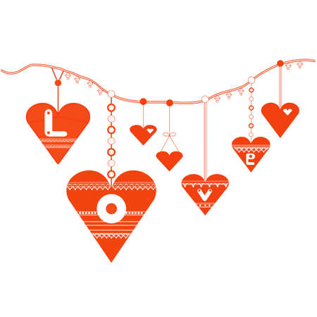 Decorative heart designs with text love in themのイラスト素材