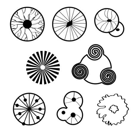 Outline set of top view trees. Use for landscape designのイラスト素材