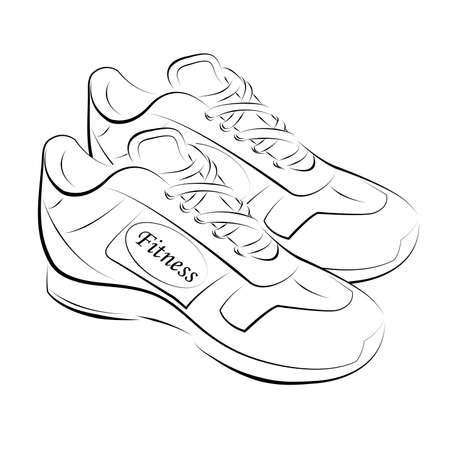 Sports shoes .Fitness shoes vector.のイラスト素材