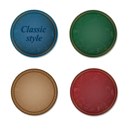 Set of leather labels .Leather sticker .Vector illustration.のイラスト素材