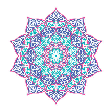 Patterned ornament in a circle, mandalaのイラスト素材