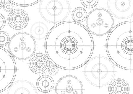 Rotating gears. Technical background. Drawing, vectorのイラスト素材