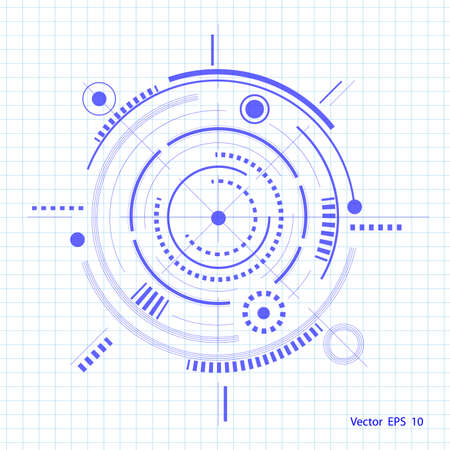 Technical drawing.Abstract circle. Technologies of the future.のイラスト素材