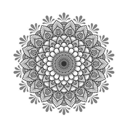 Mandala pattern.Ornament of flowers .Retro decorのイラスト素材