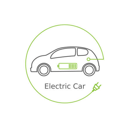 Eco electric car .Electric car concept -vector illustrationのイラスト素材