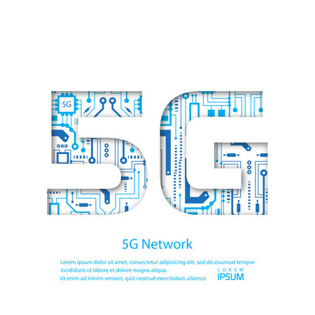5G wireless internet wifi .New mobile communication technology .Wireless network - vector.のイラスト素材