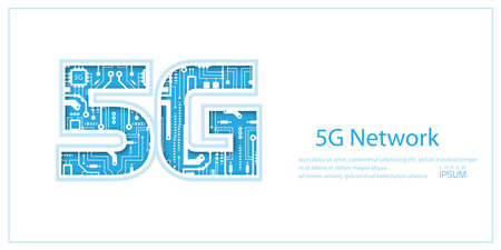 5G Wireless network - vector .High Speed Internet .Wi-Fi wireless network banner 5g.のイラスト素材