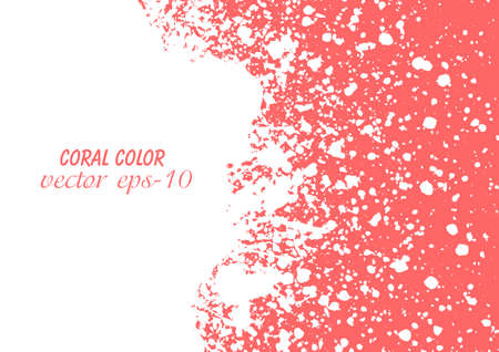 Advertising banner .Coral color .Bursting stains vector .Grunge design elements.のイラスト素材