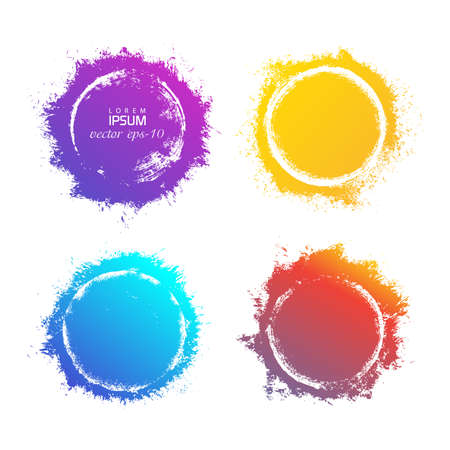 Gradient round banner.Explosive Grunge Sticker .Template for advertising vector.のイラスト素材