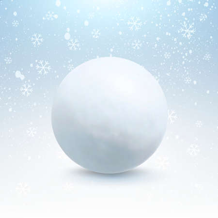 Realistic snow ball vector illustration.Christmas, snow texture, holiday snow.Christmas banner for the inscription.のイラスト素材