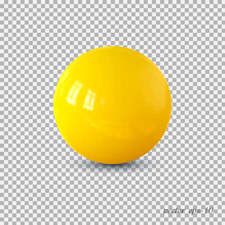 Yellow realistic ball vector .Isolated sphere for advertising and lettering.のイラスト素材