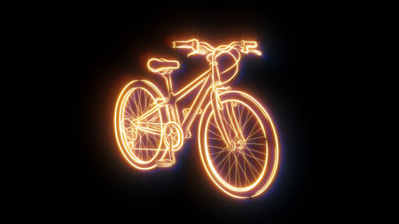 Neon bike.Sport Bicycle .Healthy lifestyle.の写真素材