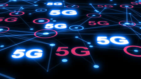 High speed internet 5G .New mobile communication technology .Map 5G.Technology background.