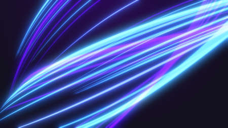 Abstract background of neon lines.Futuristic Sci-Fi Blue Banner.Dynamic laser wave.3d rendering,...