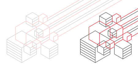 White background of lines.Geometry of squares.Line art.Vector illustration.のイラスト素材