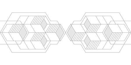 White background of lines.Geometry of squares.Line art.Vector illustration.のイラスト素材