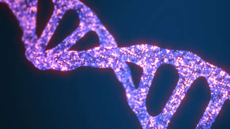 Human dna virus infection.Glowing neon DNA chain.Biotechnology, biochemistry, genetics and medicine...