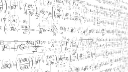 White background with school formulas.Education at school.illustration .